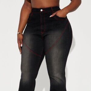Up For A Challenge Stretch Moto Bootcut Jeans - Black